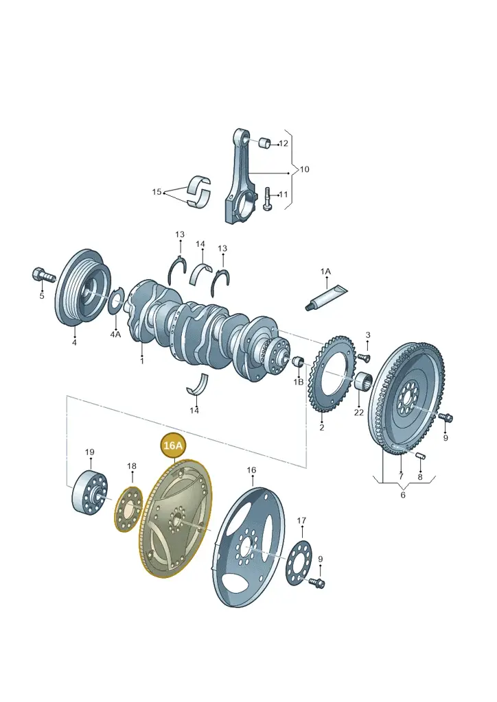 071105323 — Volkswagen Phaeton 4motion (2010-2016) diagram 121105250, position 16A