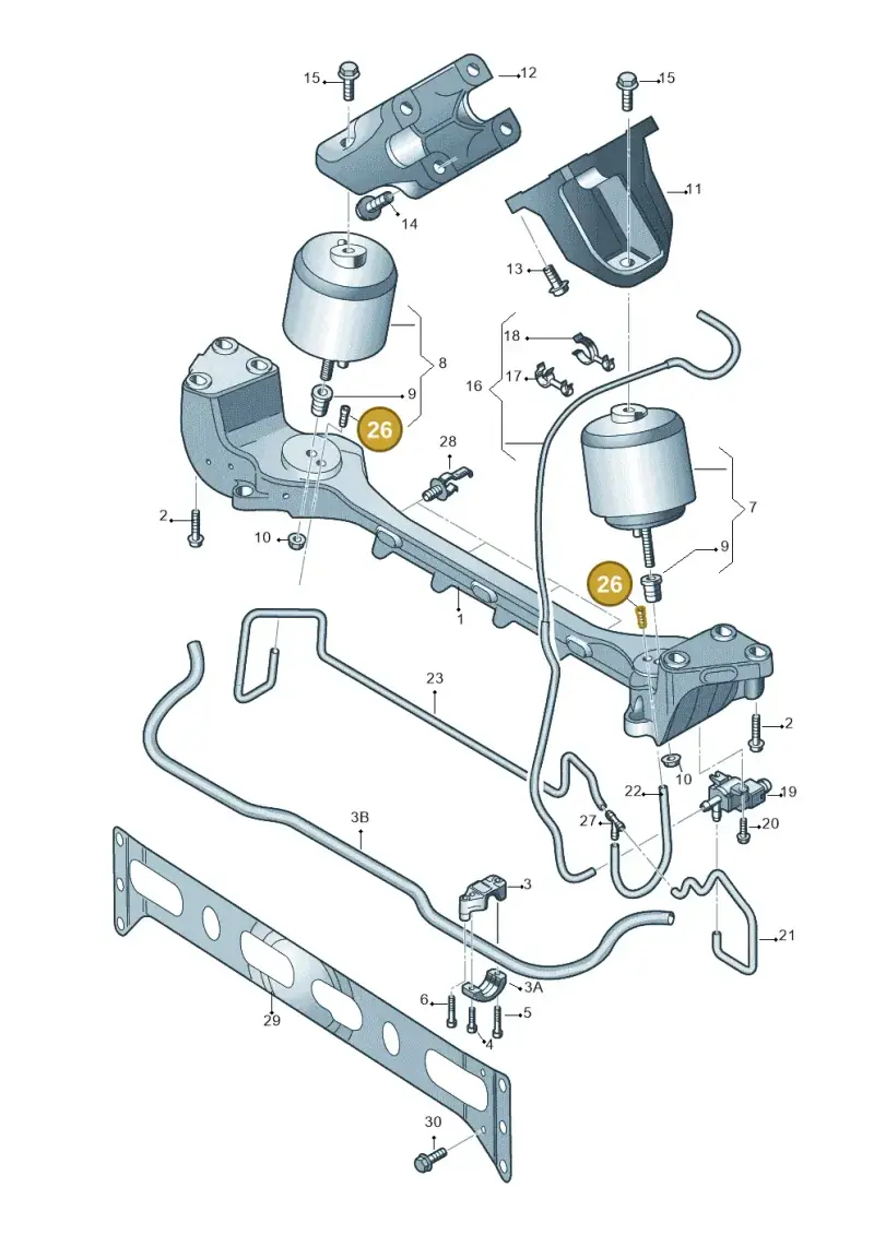 073133382 — Volkswagen Phaeton 4motion (2010-2016) diagram 258199350, position 26