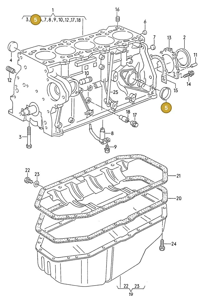 074103113A — Volkswagen DIES.-IND.-MOT.2,4>    81> (1981-) diagram 118103280, position 5