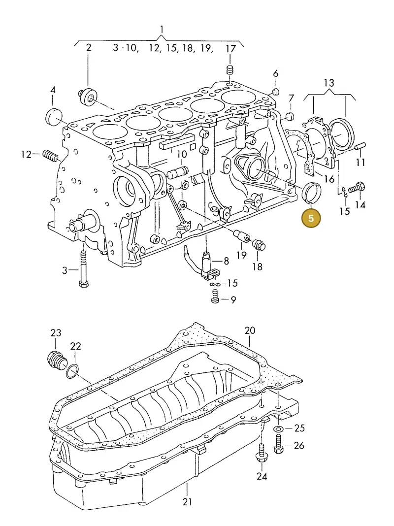 074103113A — Volkswagen DIES.-IND.-MOT.2,4>    81> (1981-) diagram 180103100, position 5
