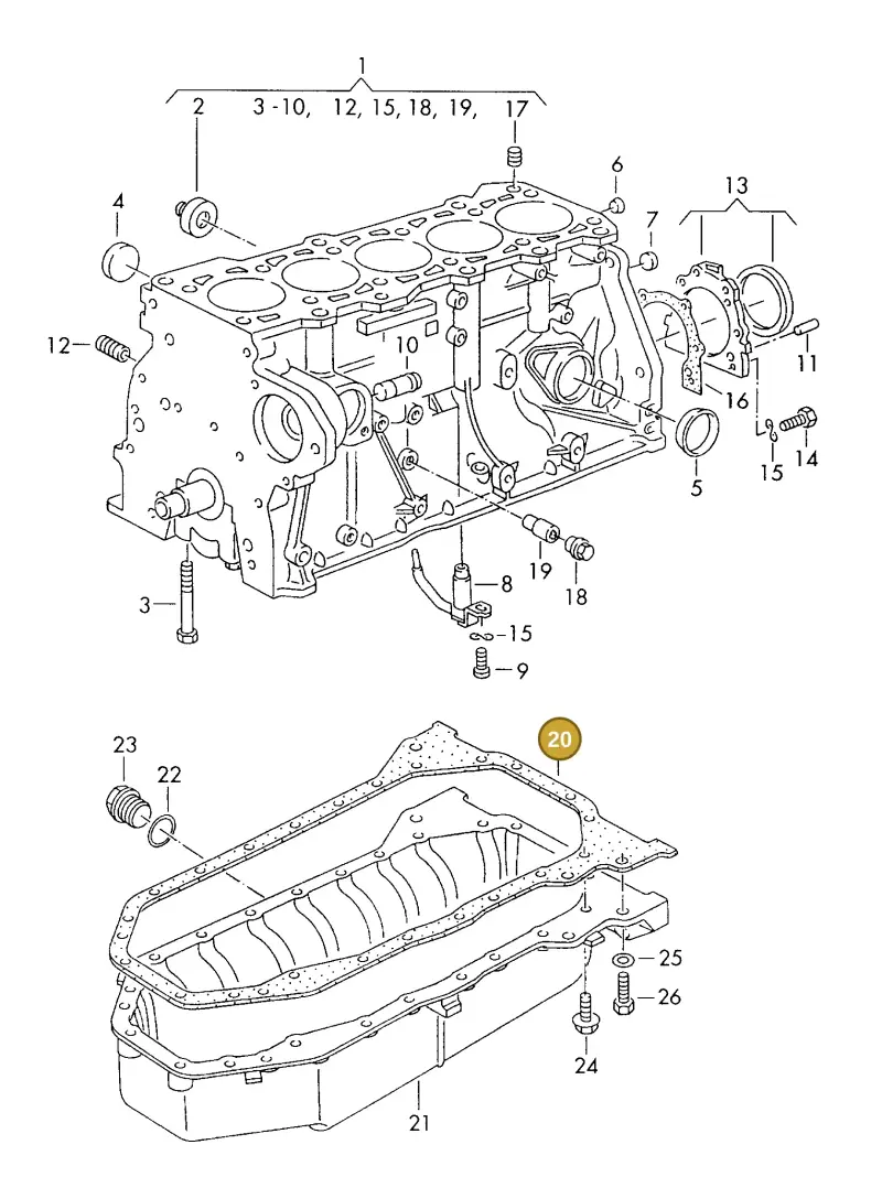 074103609H — Volkswagen DIES.-IND.-MOT.2,4>    81> (1981-) diagram 180103100, position 20