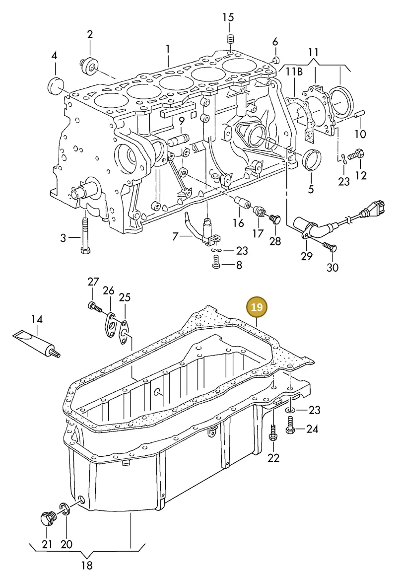 074103609H — Volkswagen MARINE-MOTOR           02> (2002-) diagram 277103100, position 19