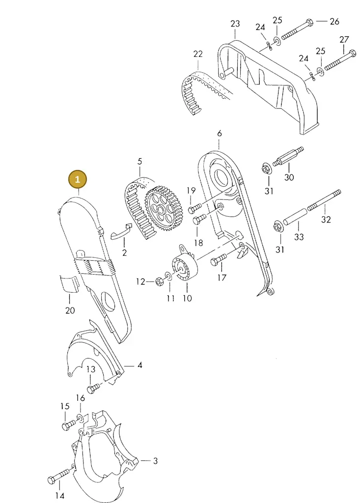 074109107K — Volkswagen TRANSPORTER SYNCRO (1996-2003) diagram 176109700, position 1