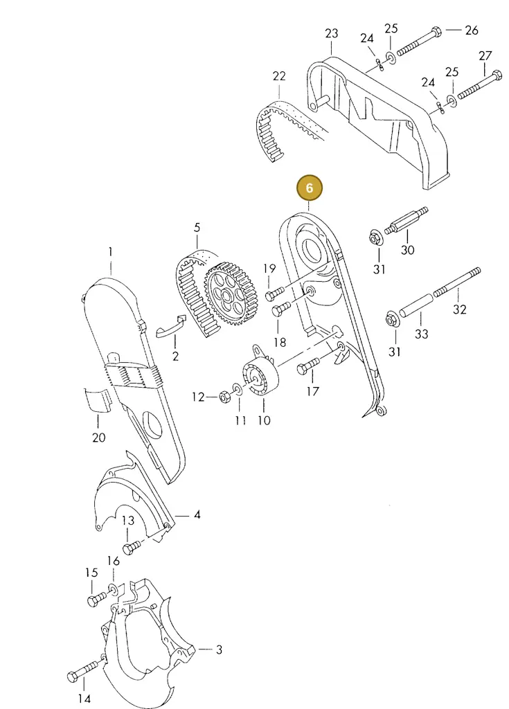 074109157C — Volkswagen LT, LT 4X4 (2003-2006) diagram 176109700, position 6