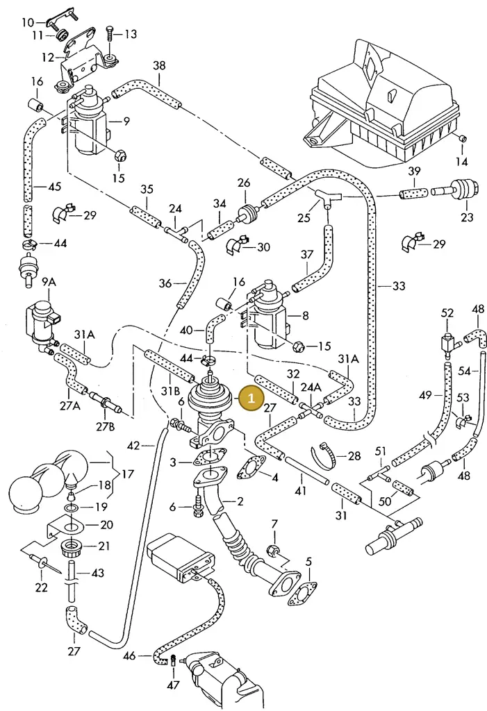 074129463B — Volkswagen TRANSPORTER SYNCRO (1996-2003) diagram 220131180, position 1