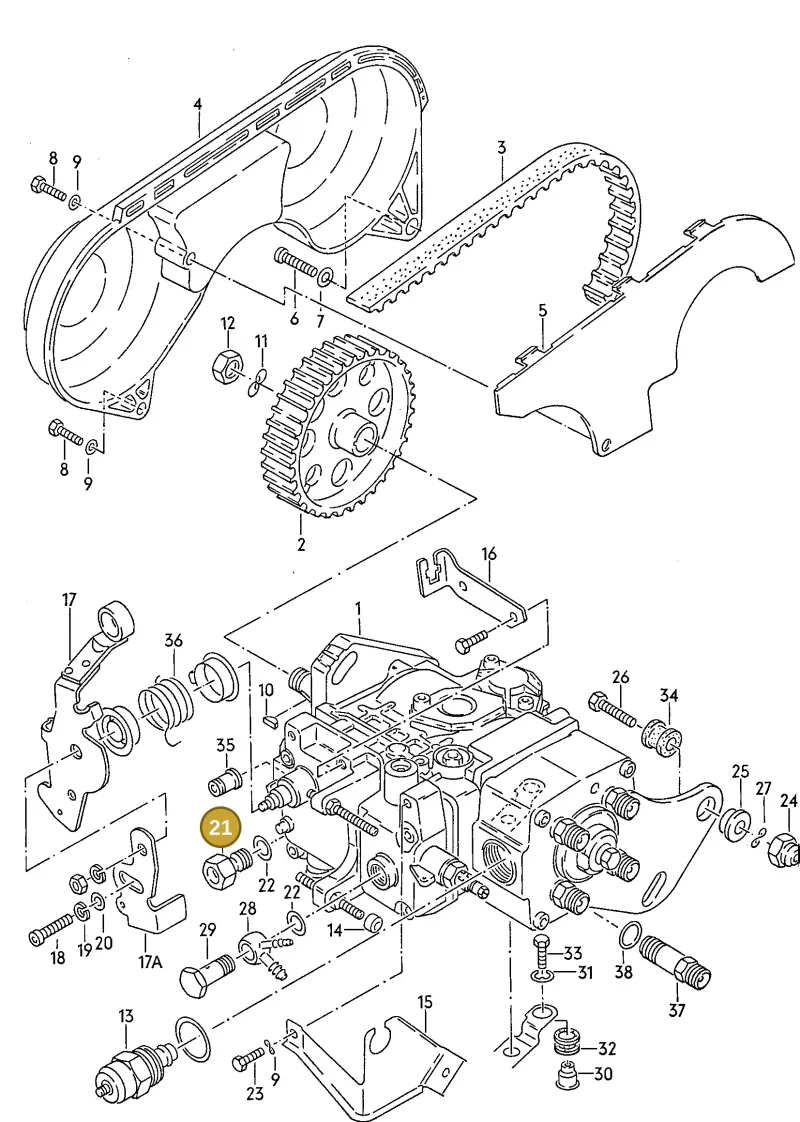 074130349 — Volkswagen Polo/Polo Coupe (1990-1994) diagram 009016800, position 21