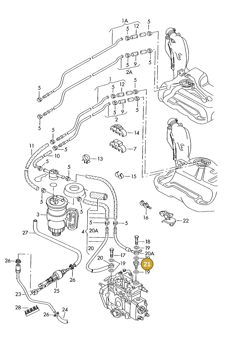 074130349 — Volkswagen Passat (1994-1997) diagram 147201250, position 21