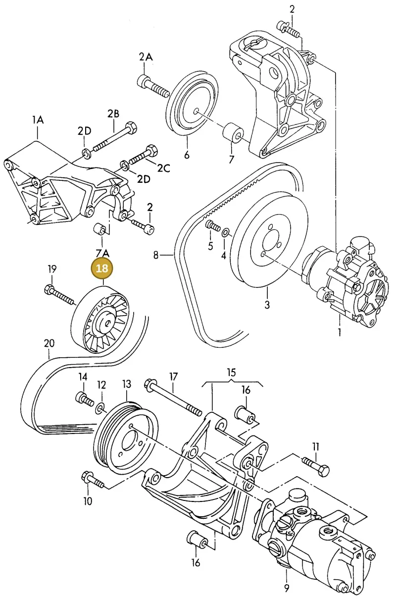 074145278E — Volkswagen TRANSPORTER SYNCRO (1996-2003) diagram 117145950, position 18