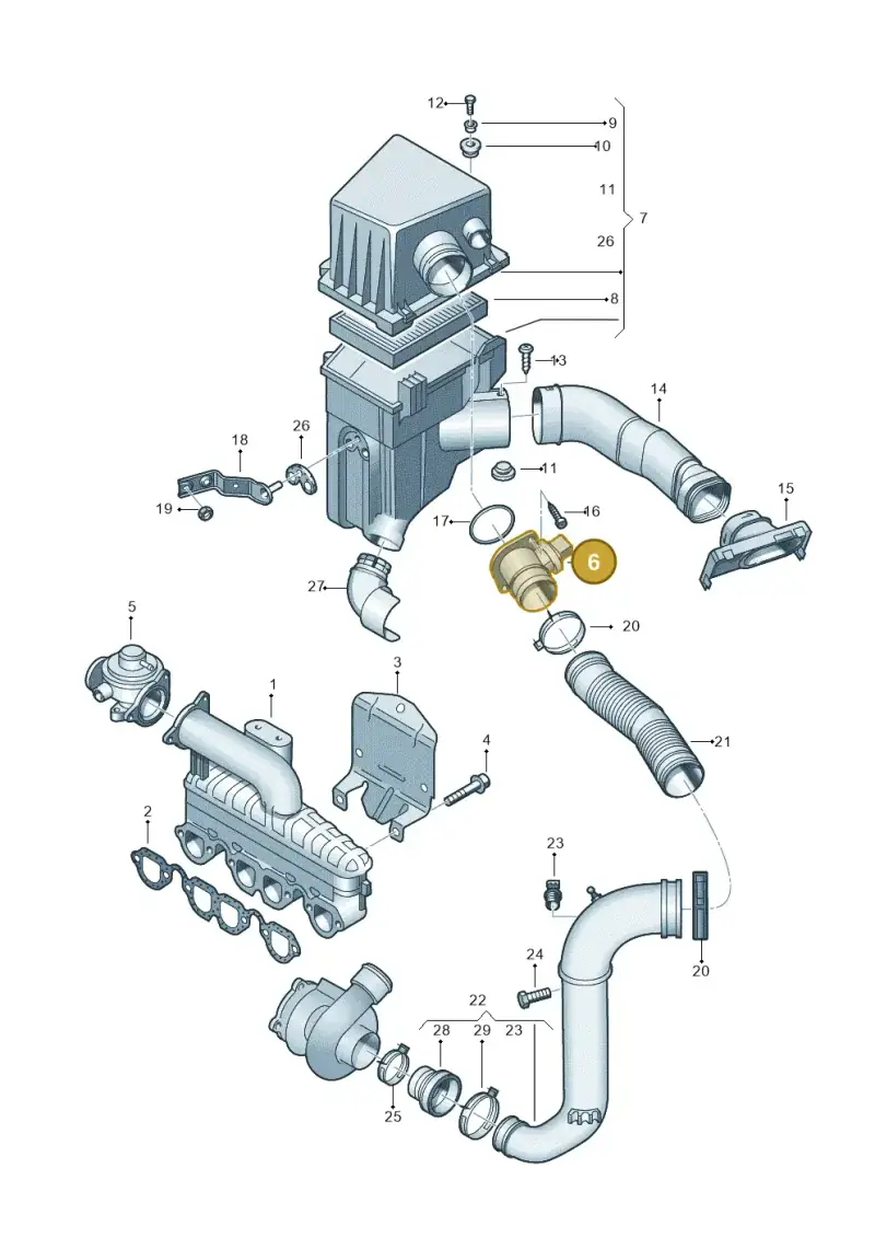 074906461B — Volkswagen Polo (2008-2009) diagram 253129300, position 6