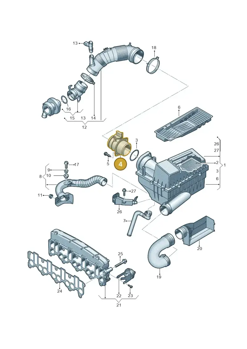 074906461B — Volkswagen Touran 1.9 (2008-2010) diagram 460129400, position 4