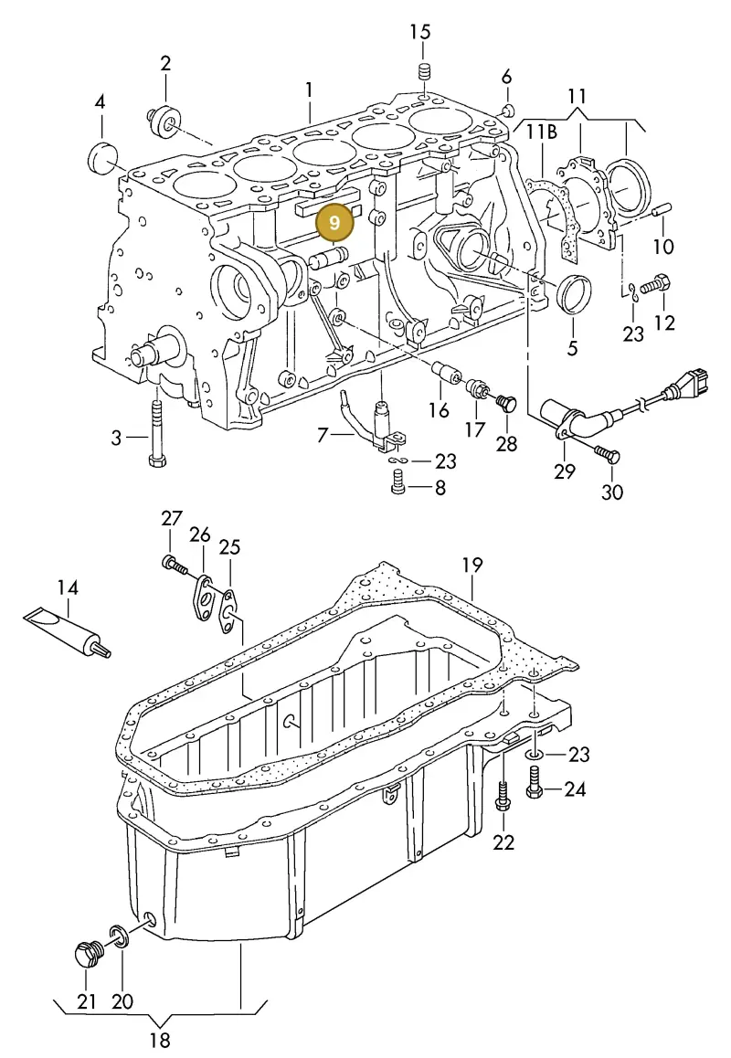076121137A — Volkswagen MARINE-MOTOR           02> (2002-) diagram 277103100, position 9