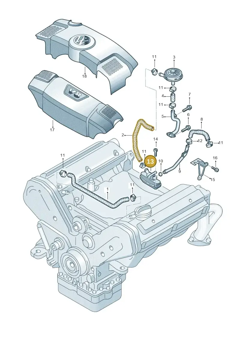 077103129J — Volkswagen Phaeton 4motion (2010-2016) diagram 274103800, position 13
