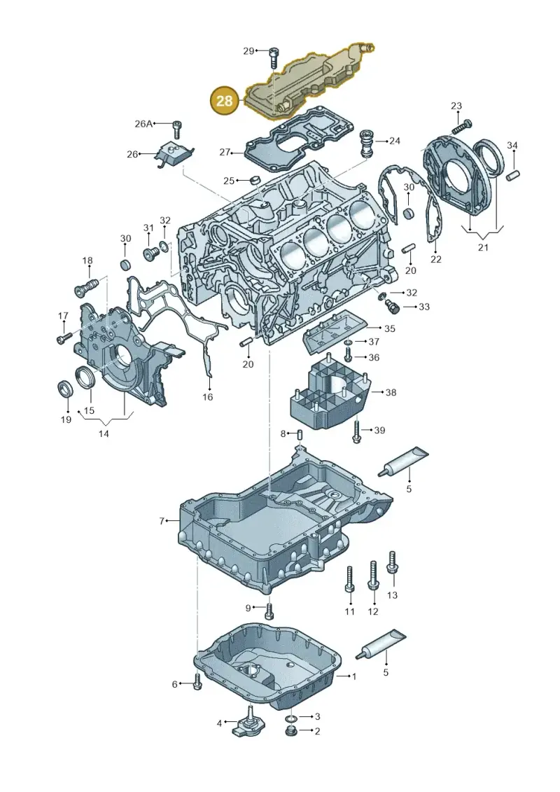 077103129J — Volkswagen Phaeton 4motion (2010-2016) diagram 274103100, position 28