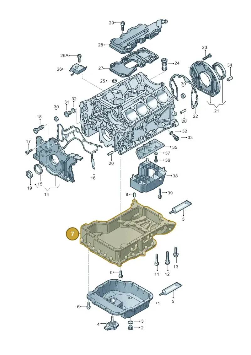 077103603AE — Volkswagen Phaeton 4motion (2010-2016) diagram 274103100, position 7