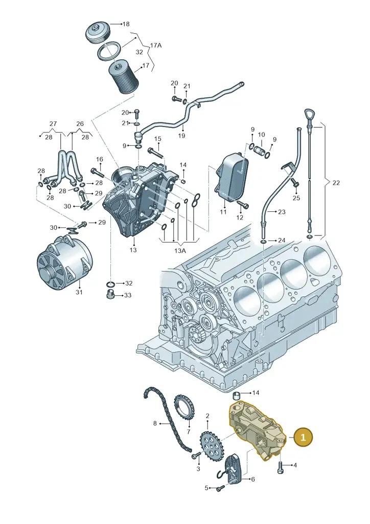 077115105J — Volkswagen Phaeton 4motion (2010-2016) diagram 710115300, position 1
