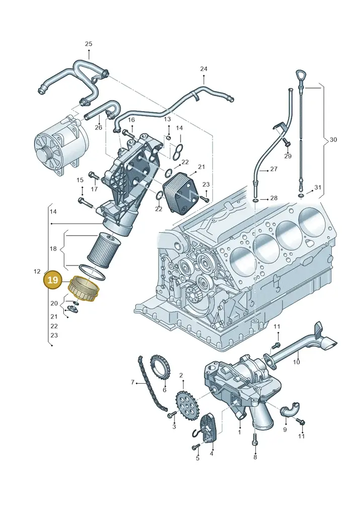 077115433A — Volkswagen Touareg (2005-2006) diagram 274115200, position 19