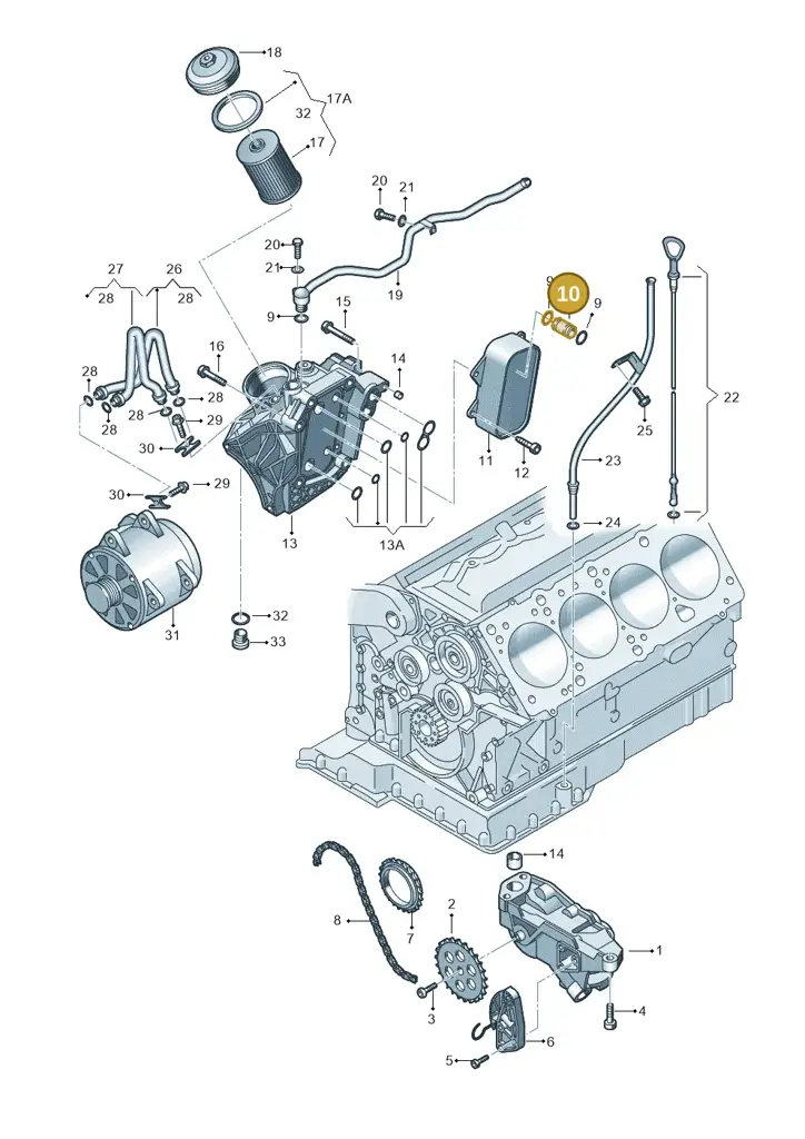 077117411A — Volkswagen Phaeton 4motion (2010-2016) diagram 710115300, position 10