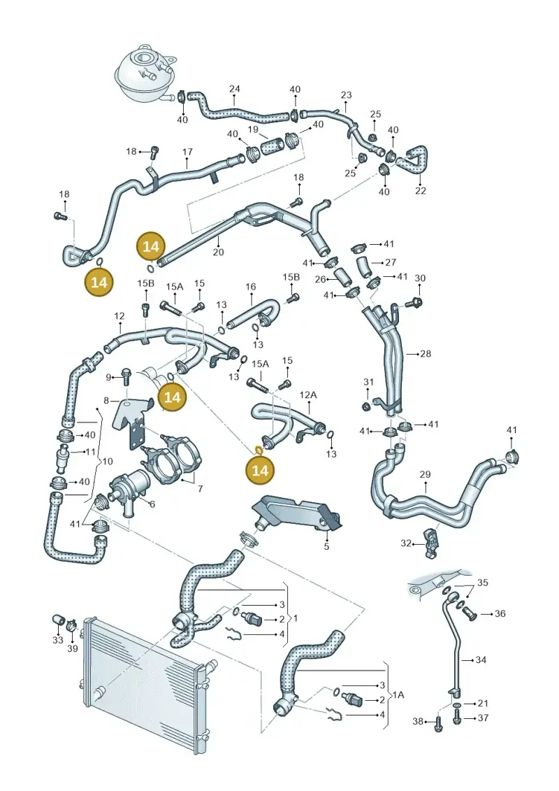 077121437 — Volkswagen Touareg (2005-2006) diagram 274121430, position 14