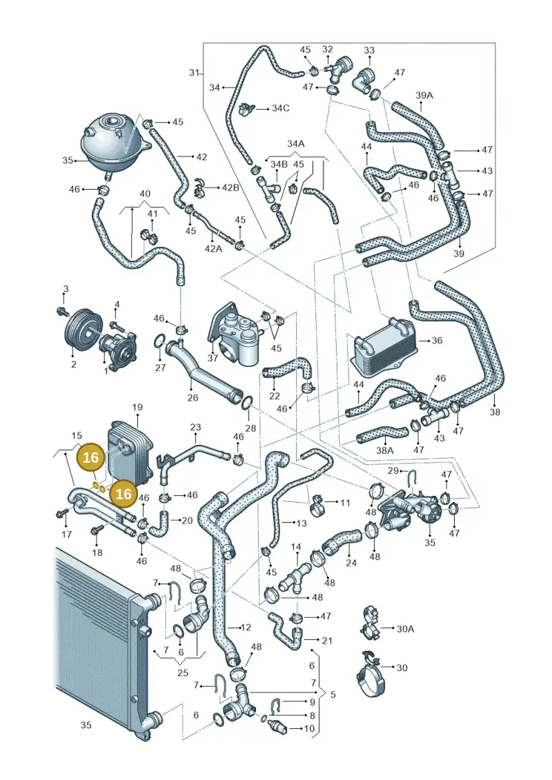 077121437 — Volkswagen JETTA                  06> (2005-) diagram 409121200, position 16