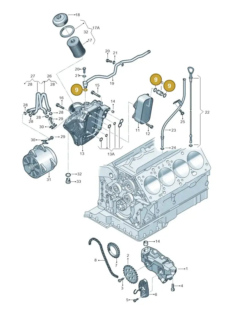 077121437 — Volkswagen Phaeton 4motion (2010-2016) diagram 710115300, position 9