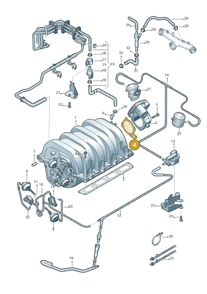 077133073K — Volkswagen Phaeton 4motion (2010-2016) diagram 258133700, position 4