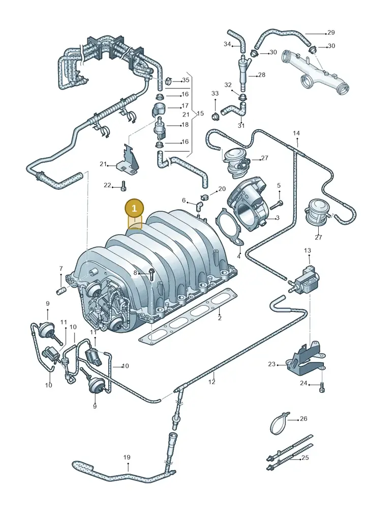 077133185CA — Volkswagen Phaeton 4motion (2010-2016) diagram 258133700, position 1