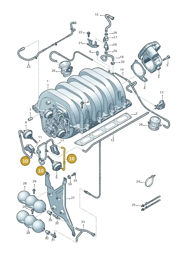 077133331D — Volkswagen Touareg (2005-2006) diagram 274133850, position 10