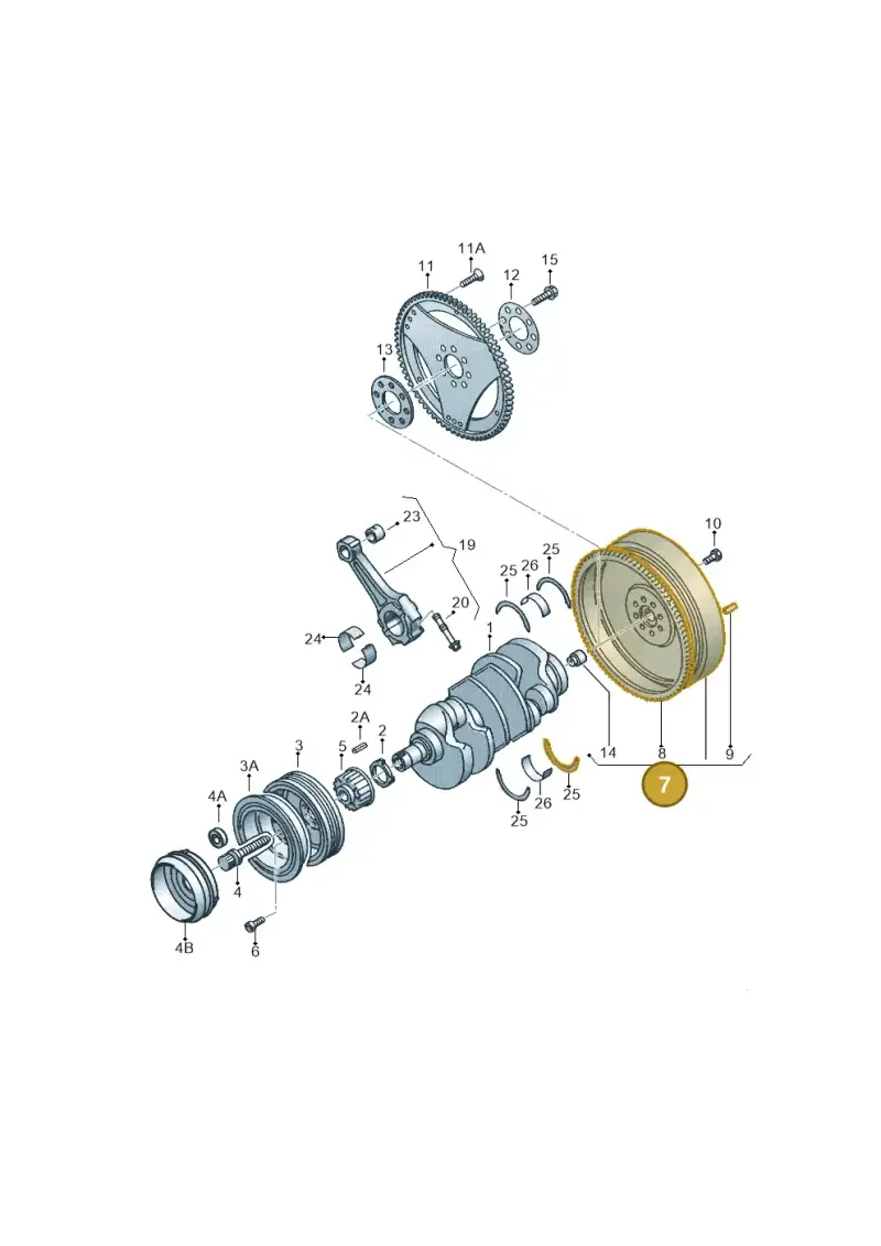 078105266M — Volkswagen PASSAT/4MOTION/W8 (2002-2005) diagram 404105300, position 7