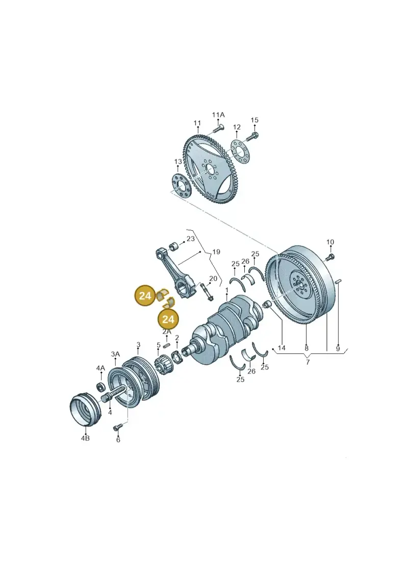 078105701NGLB — Volkswagen PASSAT/4MOTION/W8 (2002-2005) diagram 404105300, position 24