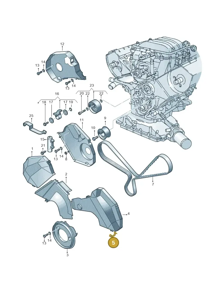 078109150A — Volkswagen PASSAT/4MOTION/W8 (2002-2005) diagram 175109870, position 5