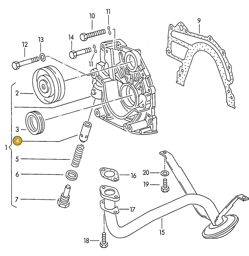 078115411 — Volkswagen TRANSPORTER SYNCRO (1996-2003) diagram 117115350, position 4