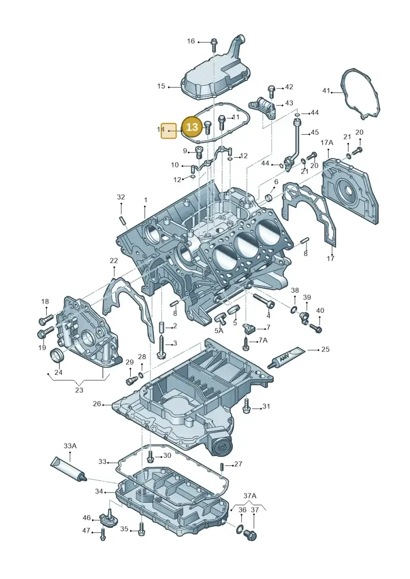 078115431E — Volkswagen PASSAT/4MOTION/W8 (2002-2005) diagram 260103310, position 13