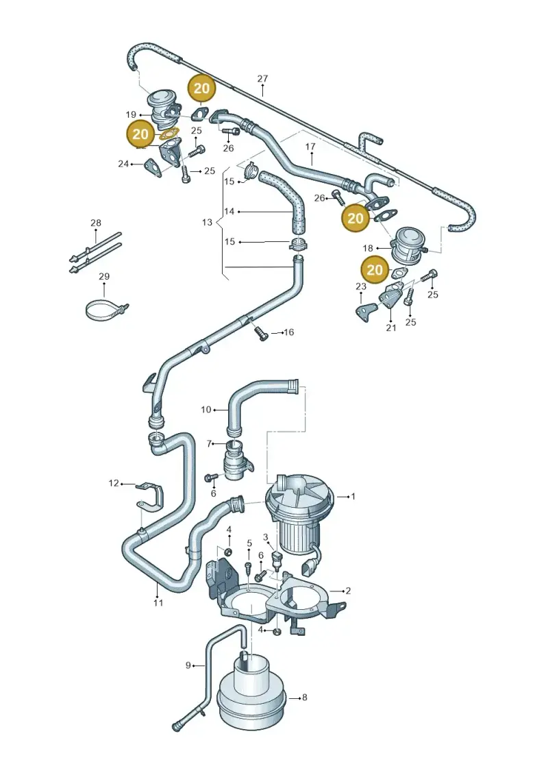 078131120K — Volkswagen Phaeton 4motion (2010-2016) diagram 258131150, position 20
