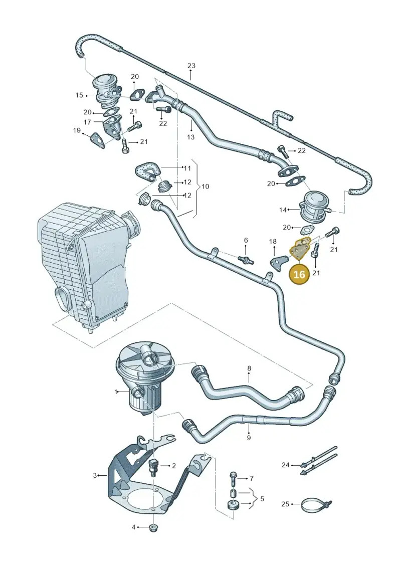 078131165 — Volkswagen Touareg (2005-2006) diagram 274131150, position 16