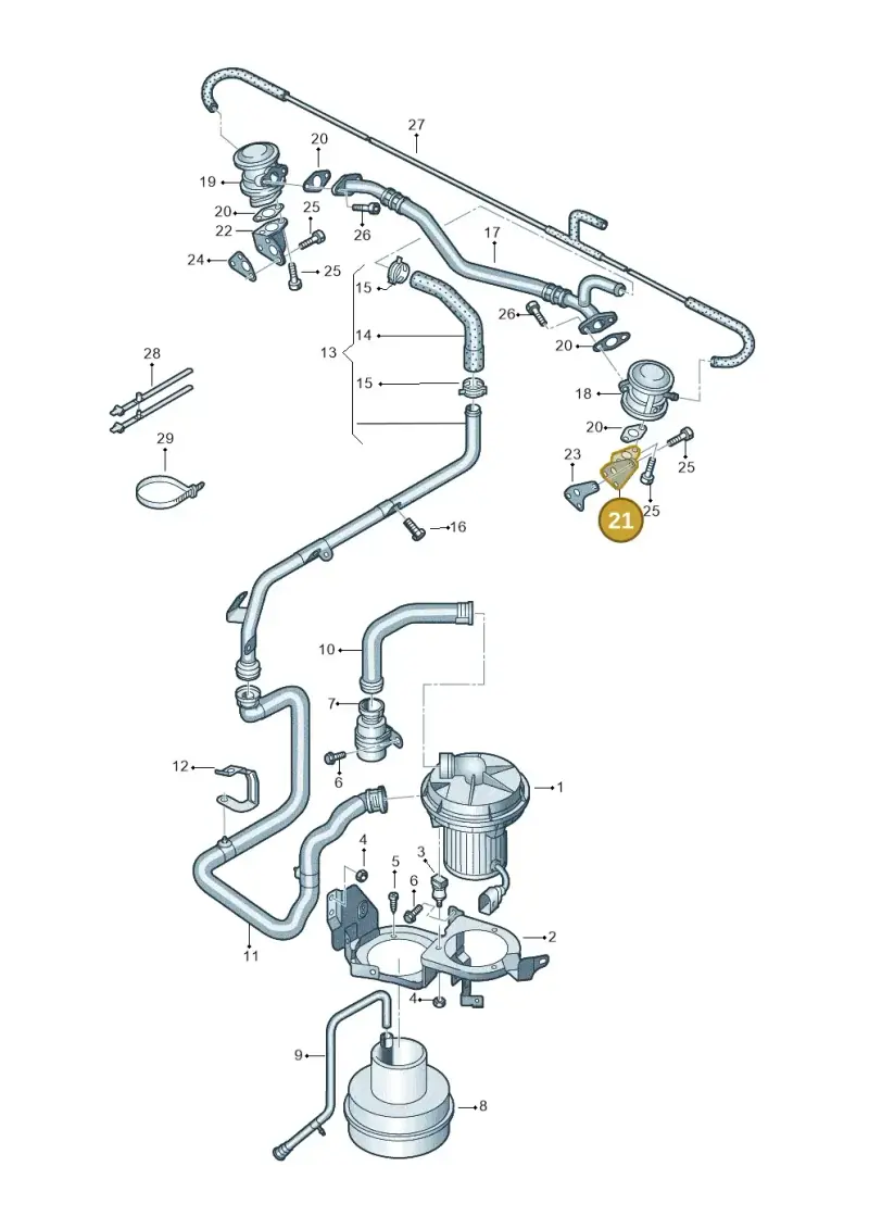 078131165 — Volkswagen Phaeton 4motion (2010-2016) diagram 258131150, position 21