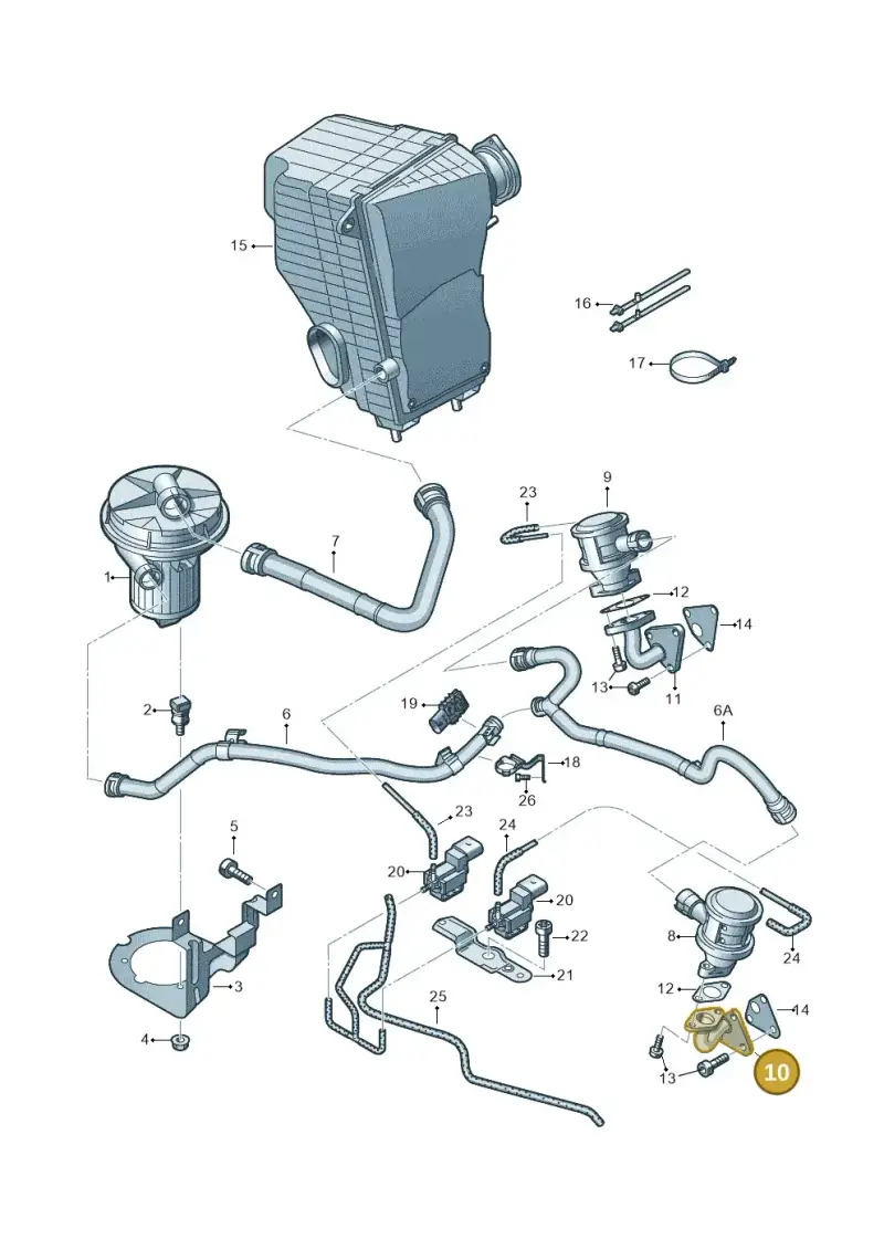 078131166 — Volkswagen Touareg BlueMotion (2014-2018) diagram 693131100, position 10