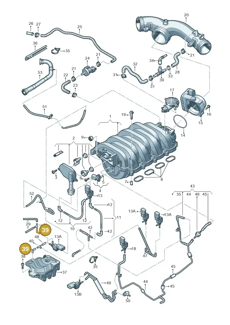 078131179 — Volkswagen Touareg BlueMotion (2014-2018) diagram 693133600, position 39