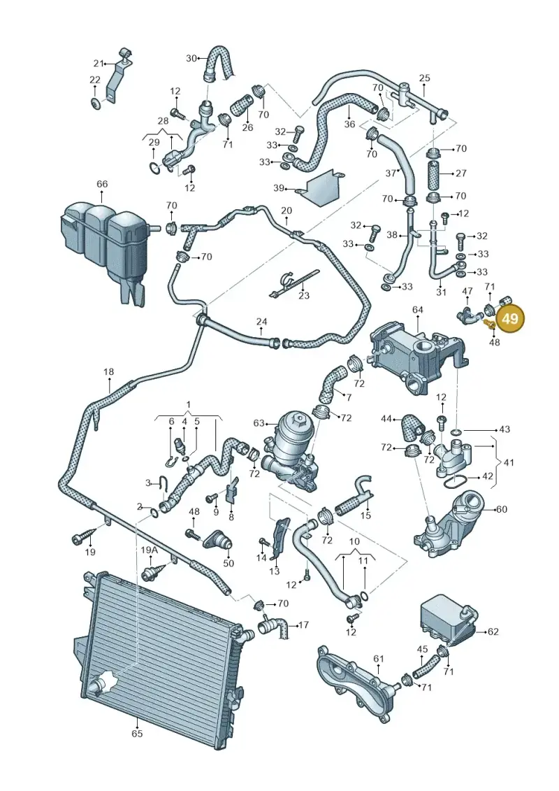 078133335A — Volkswagen Touareg BlueMotion (2014-2018) diagram 693121510, position 49