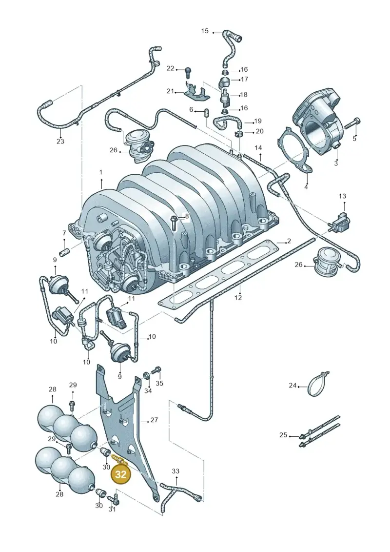 078133382J — Volkswagen Touareg (2005-2006) diagram 274133850, position 32