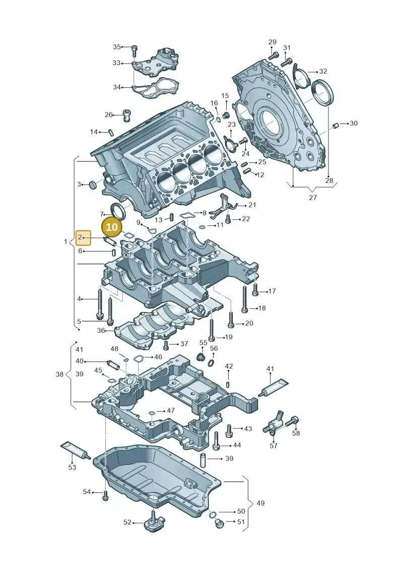 079103121AT — Volkswagen Touareg BlueMotion (2014-2018) diagram 478103120, position 10