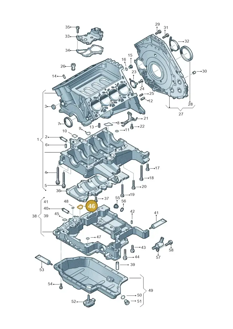 079103121BK — Volkswagen Touareg BlueMotion (2014-2018) diagram 478103120, position 46