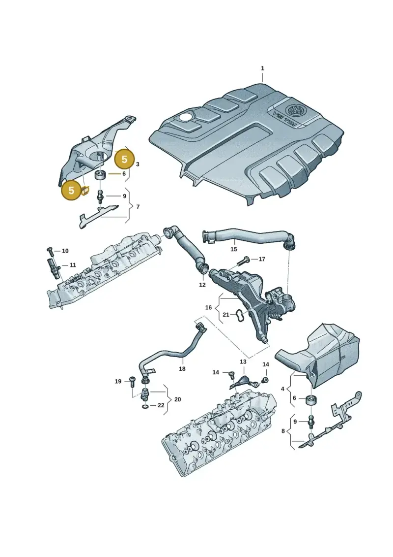 079103314 — Volkswagen Touareg (2017-2023) diagram 439103095, position 5