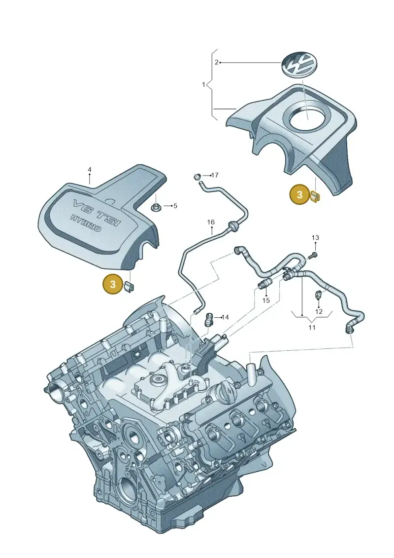 079103314 — Volkswagen Touareg BlueMotion (2014-2018) diagram 693103800, position 3