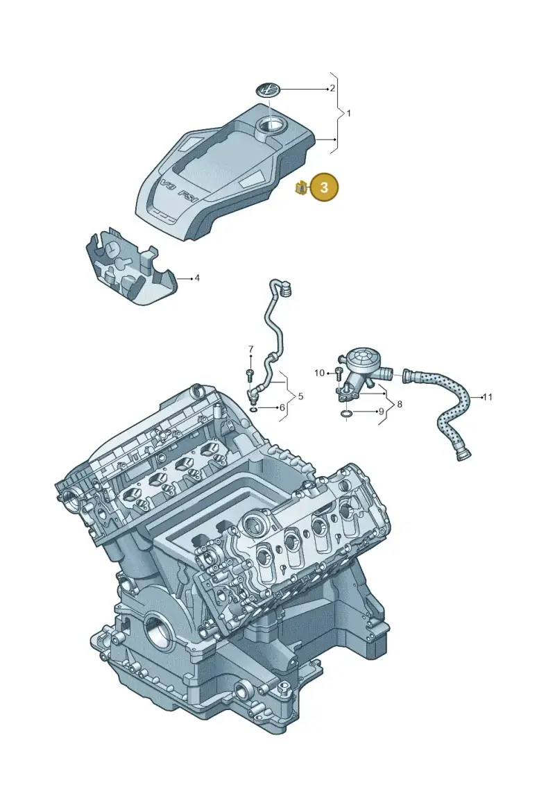 079103314 — Volkswagen Touareg BlueMotion (2014-2018) diagram 693103870, position 3