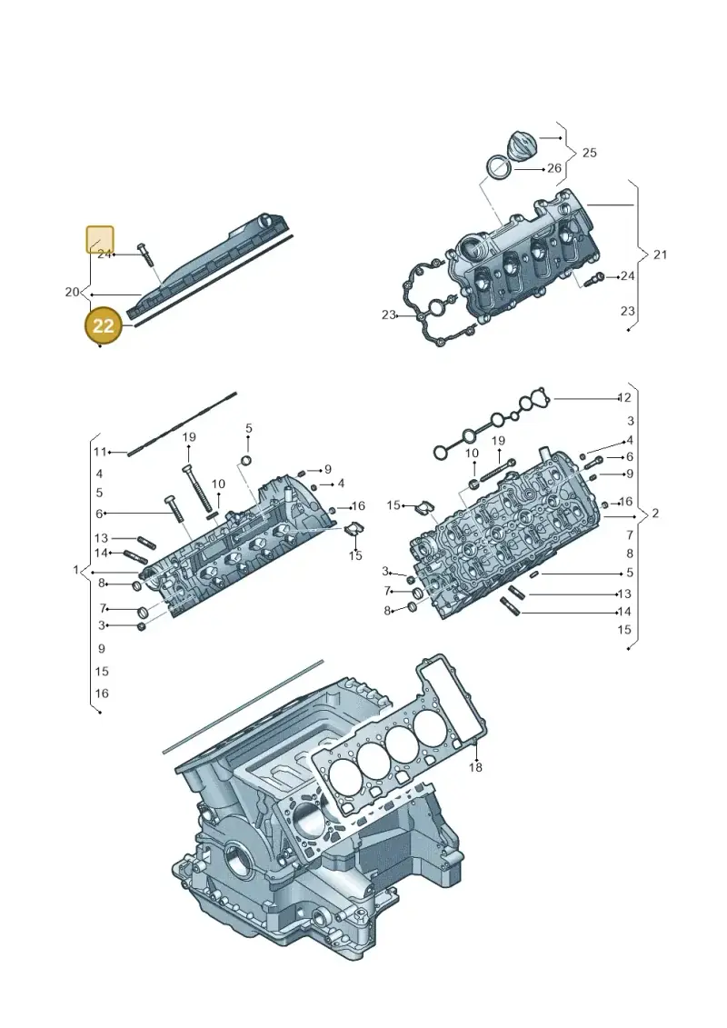 079103484C — Volkswagen Touareg BlueMotion (2014-2018) diagram 478103520, position 22