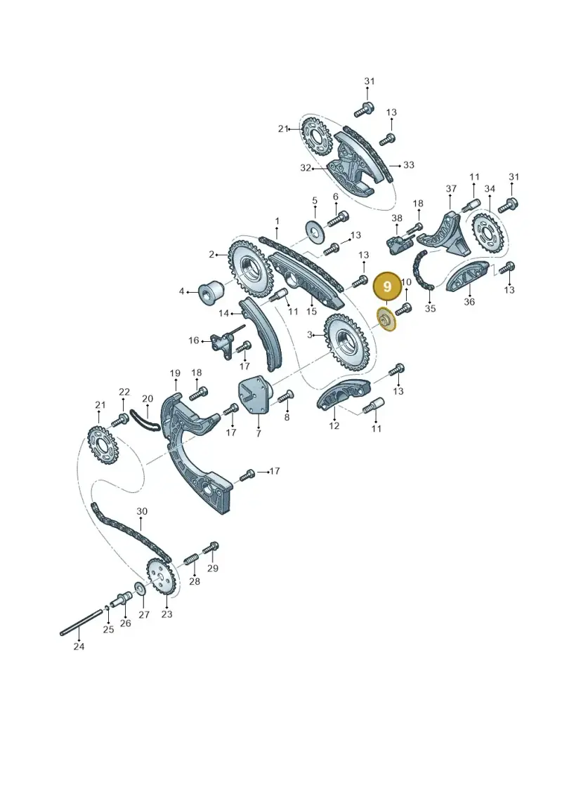 079109435G — Volkswagen Phaeton 4motion (2010-2016) diagram 631109700, position 9
