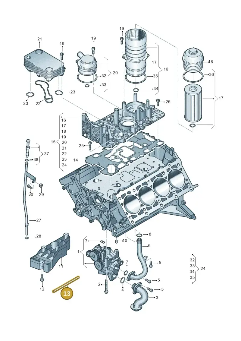 079115120S — Volkswagen Touareg BlueMotion (2014-2018) diagram 693115600, position 13