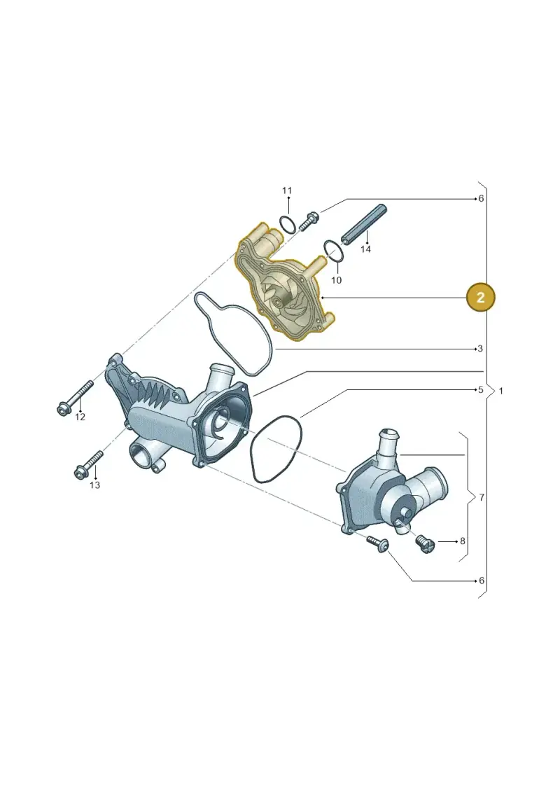 079121014F — Volkswagen Touareg BlueMotion (2014-2018) diagram 693121070, position 2
