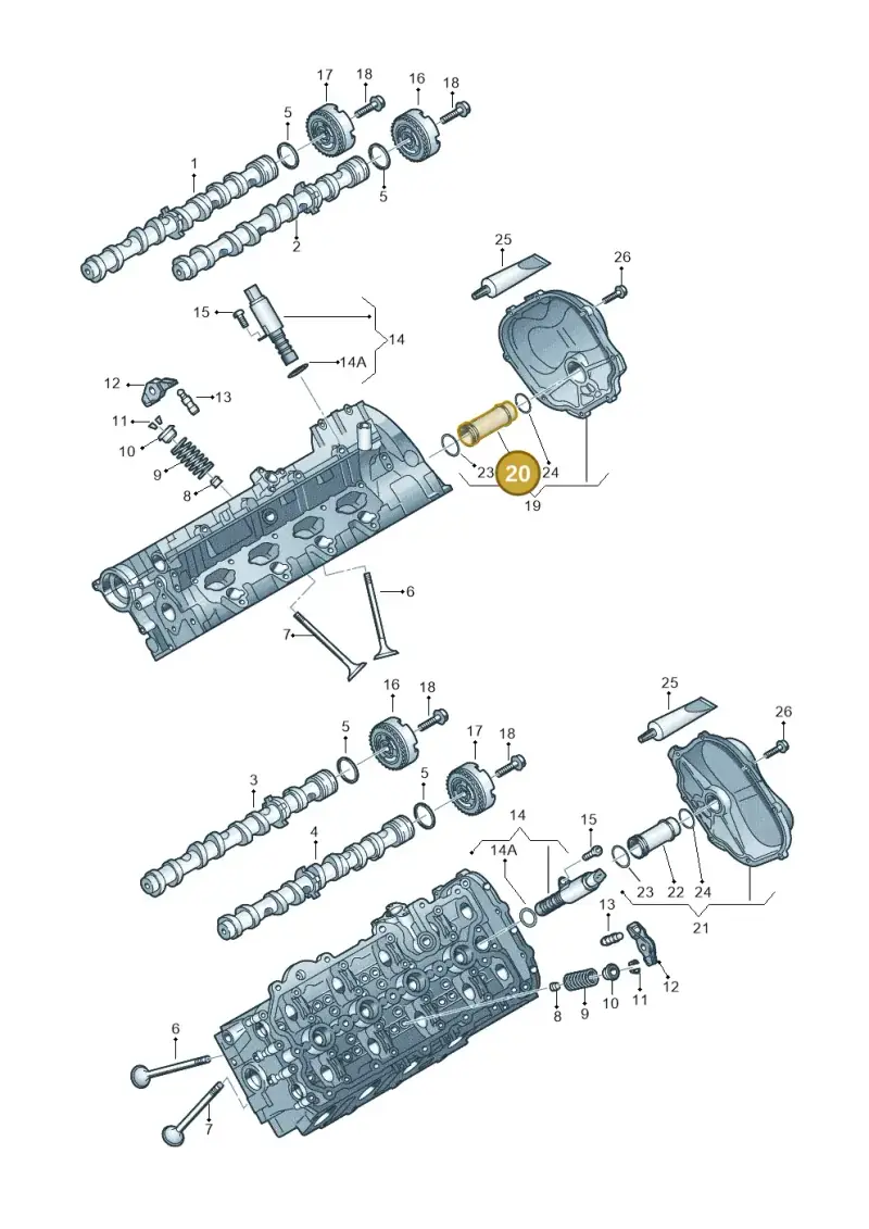 079121071DA — Volkswagen Touareg BlueMotion (2014-2018) diagram 478109170, position 20