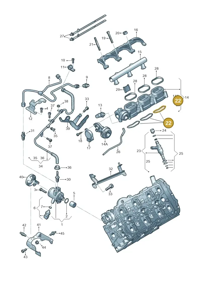 079129717B — Volkswagen Touareg BlueMotion (2014-2018) diagram 693133500, position 22